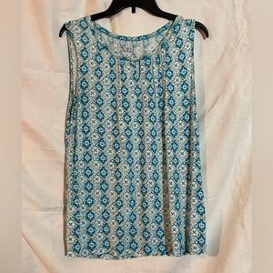 Croft & Barrow Blue & White Tank Top Medium